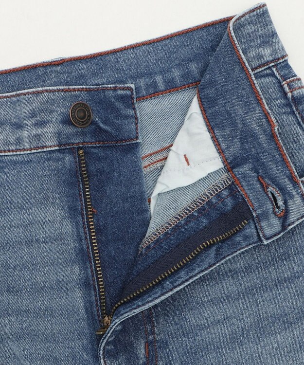 WEGO 【美脚パンツ】ストレッチフレアデニムパンツ デニム中濃色