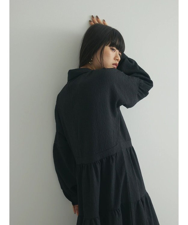 Green Parks armonia. ジャガードシャツワンピース Black