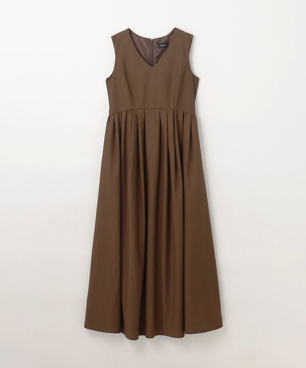 GRACE CONTINENTAL タックフレアロングワンピース ブラウン