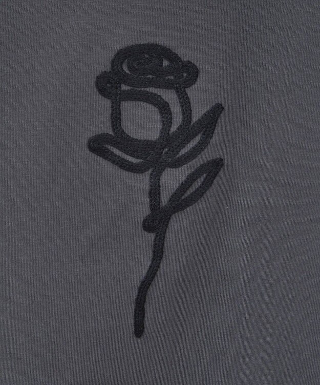 Green Parks ・ＤＯＵＢＬＥ　ＦＬＡＧＳ　ローズチェーン刺繍ＴＥＥ Charcoal Gray