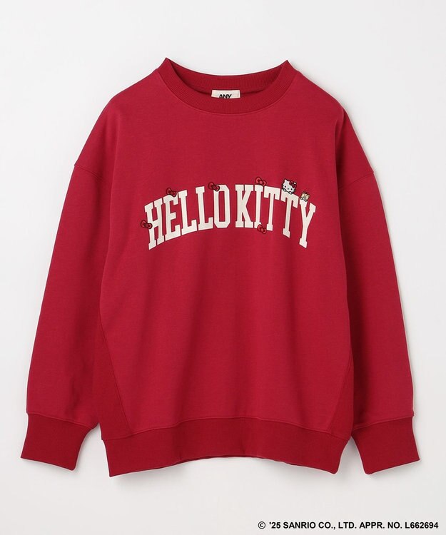 ANY 【ハローキティ×ANY】ロゴスウェット レッド