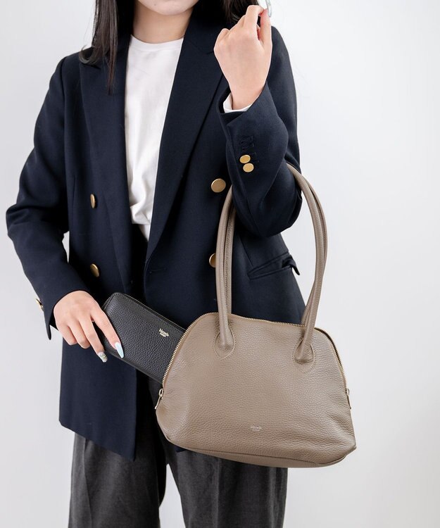 blancle シュリンクレザー 舟形ボストン トープ