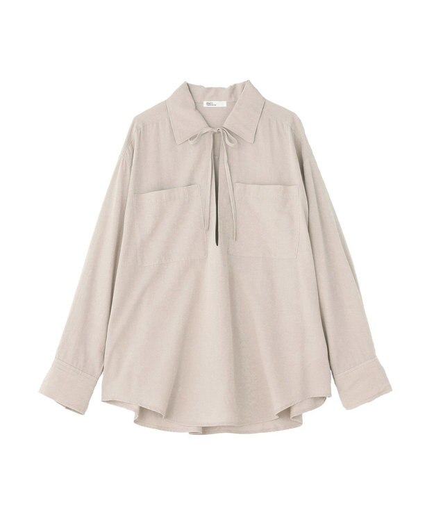 CRAFT STANDARD BOUTIQUE Vネックスキッパーシャツ Gray Beige