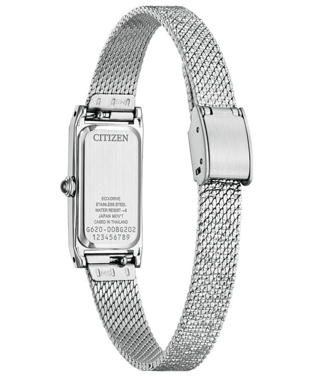 CITIZEN 【替えバンド付き2way 限定モデル】電池交換不要のスリムなスクエアモデル EG7040-74D シルバー