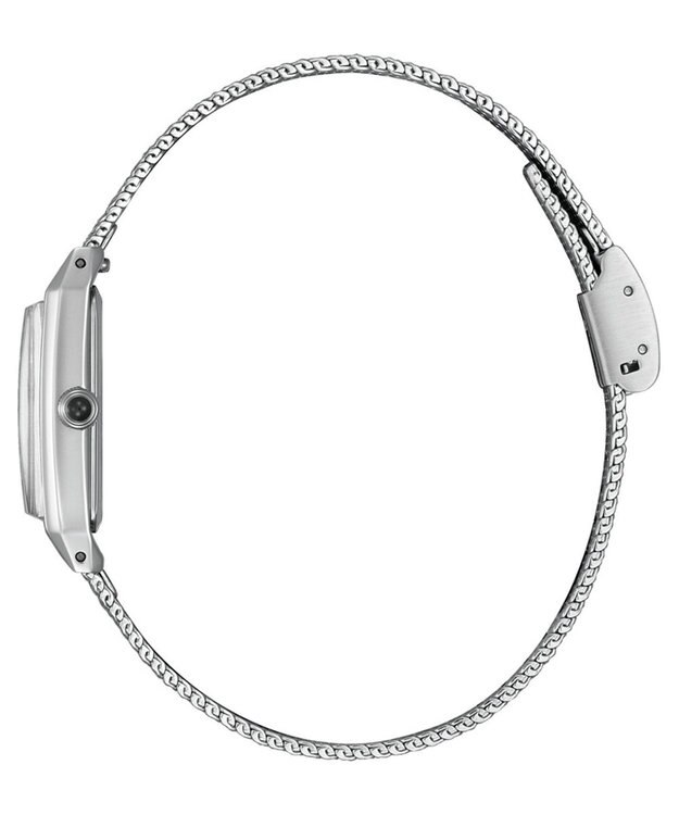 CITIZEN 【替えバンド付き2way 限定モデル】電池交換不要のスリムなスクエアモデル EG7040-74D シルバー