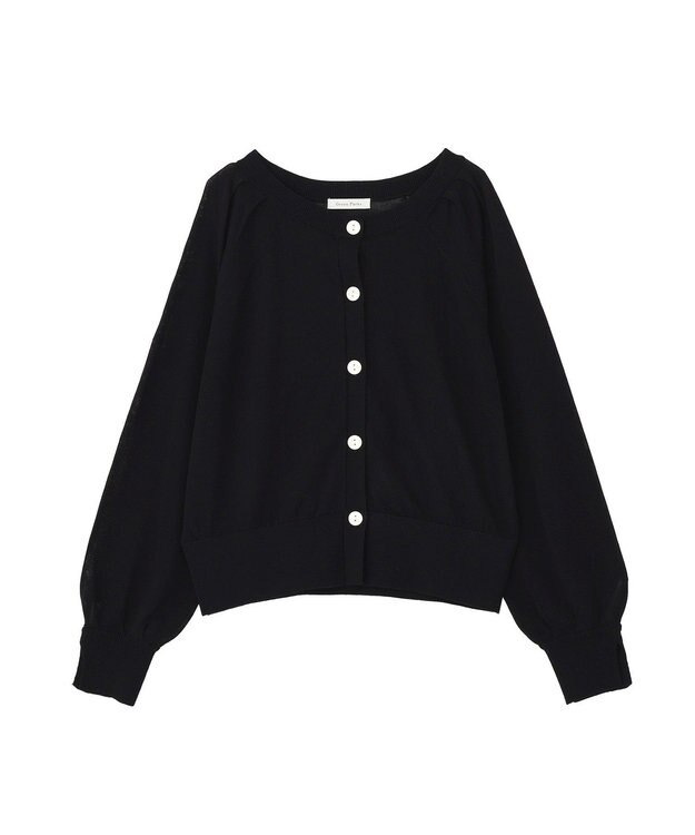 Green Parks 【しのばせカーデ】ポケッタブルＵＶカットニットカーディガン Black