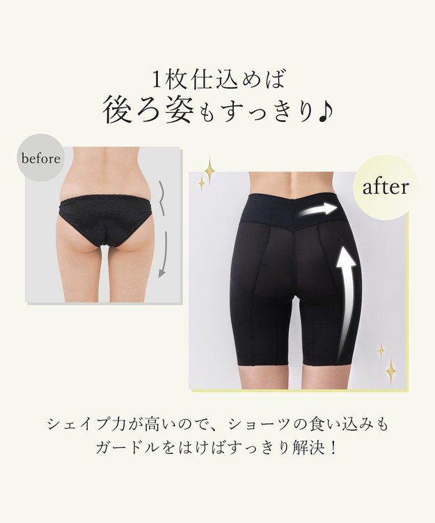 BRADELIS New York 【BRADELIS New York】おしりが桃メリハリフィットガードル ブラデリス 補正下着 ヒップアップ 1枚履き可能なガードルショーツ ブラック