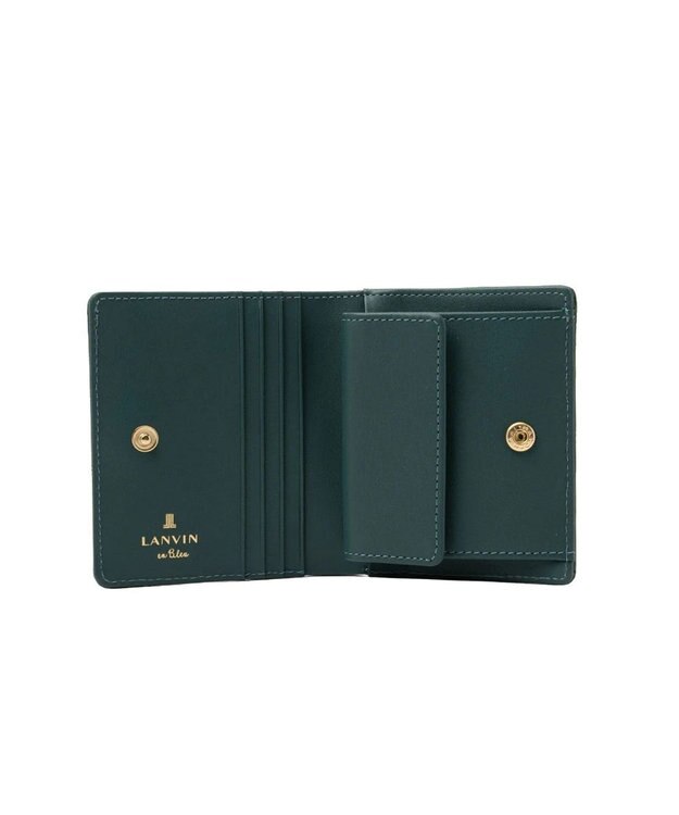 LANVIN en Bleu リュクサンブール 二つ折りコンパクト財布 ディープグリーン