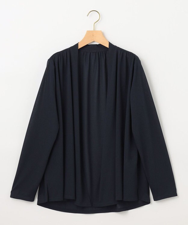 組曲 L 【冷房対策】パウダリージョーゼットカーディガン ネイビー系