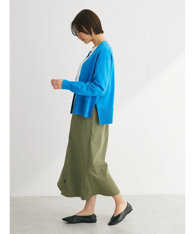 Green Parks フロントＺＩＰセミフレアスカート Black