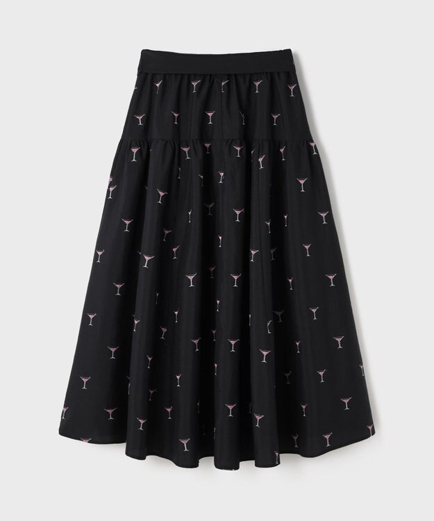 GRACE CONTINENTAL カクテルモチーフスカート ブラック