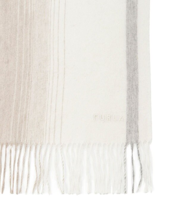 MOONBAT FURLA(フルラ）ウール100％ オンブレー カラーブロック ストール オフホワイト