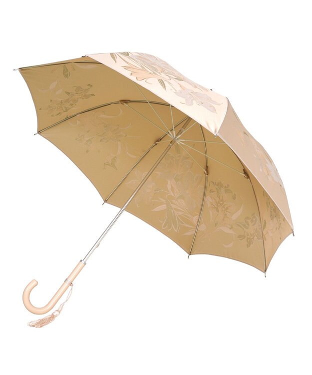 槇田商店 絵おり 百合(ゆり) 長傘 クリーム クリーム