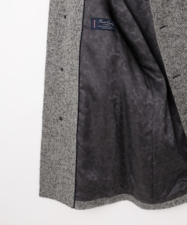 JOSEPH ABBOUD 【尾州産カシミヤブレンド素材/軽量】カシミヤブレンドアルパカヘリンボーン ステンカラーコート ライトグレー系7