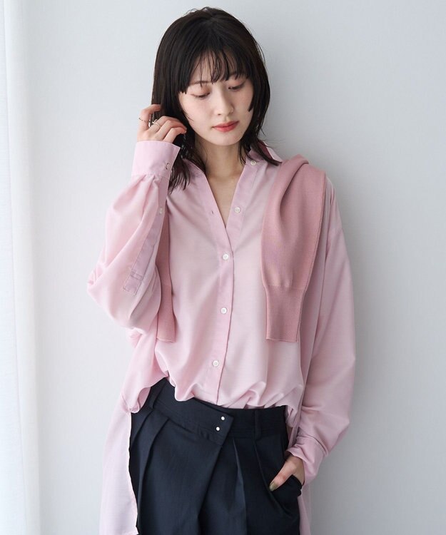 YECCA VECCA バック釦シアーシャツ Pink