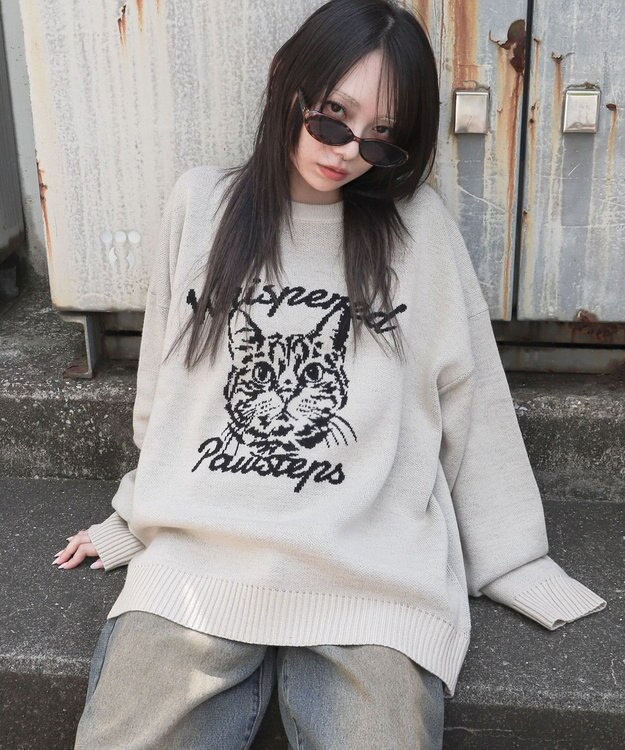 WEGO 【ユニセックス着用ITEM/SMLサイズ展開】ジャガードグラフィックプルオーバー