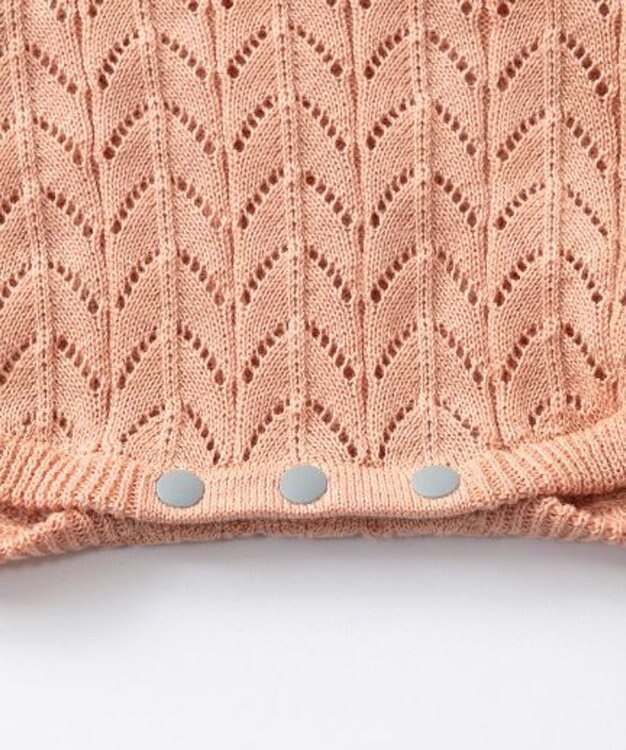 TRICOTE ヘリンボーン柄ロンパース 68PINKBEIGE