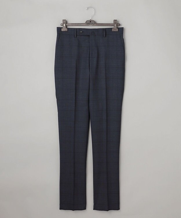 GOTAIRIKU シワになりにくい【御幸毛織/みゆきけおり】DRYSPINNER 平織スーツ_ネイビー格子 ネイビー系×格子