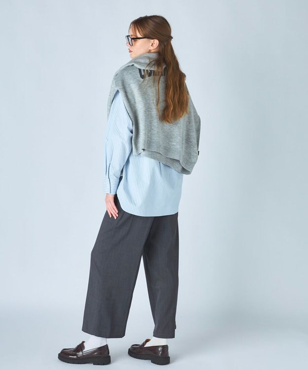 OP／FILA 【ocean pacific】ロゴ入りクルーニット 杢グレー