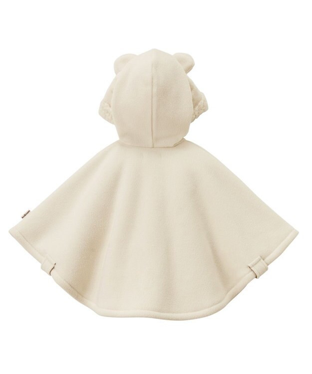 MIKI HOUSE HOT BISCUITS 【70-90cm】 お耳付きボアフリース ダッフルマント アイボリー