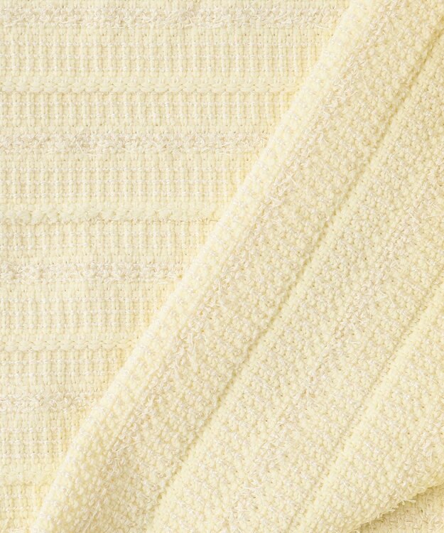 自由区 【WEB限定カラーあり・洗える】テクスチャーコットンブレンドニット アウター ライトイエロー