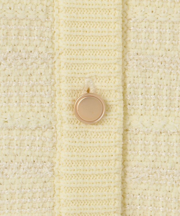 自由区 【WEB限定カラーあり・洗える】テクスチャーコットンブレンドニット アウター ライトイエロー