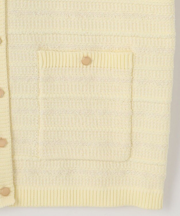 自由区 【WEB限定カラーあり・洗える】テクスチャーコットンブレンドニット アウター ライトイエロー