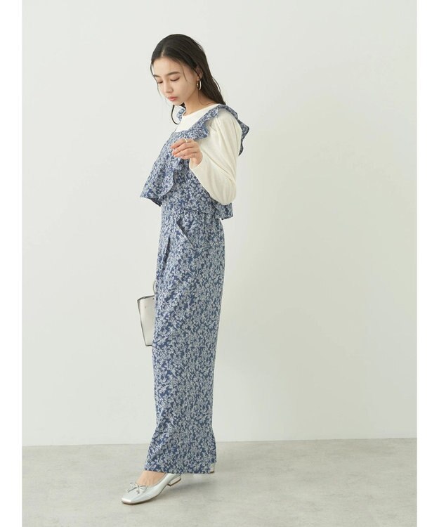 earth music&ecology 隠れウサギ柄パンツ Navy