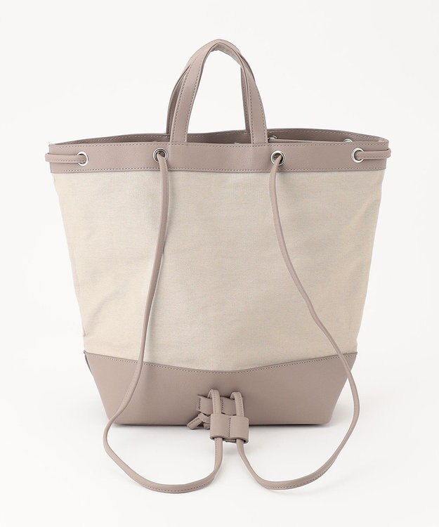 ANY 【2WAY/PC・A4サイズ収納可】メタルポイントキャンバス地リュック ベージュ系