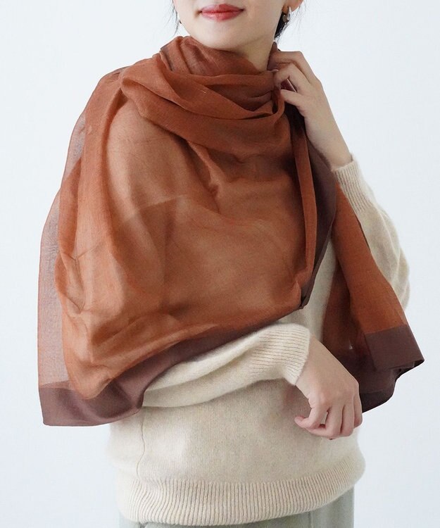 muto frame シルクカシミヤストール frame brown