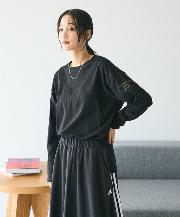CRAFT STANDARD BOUTIQUE ワンポイント刺繍長袖チュニック Black
