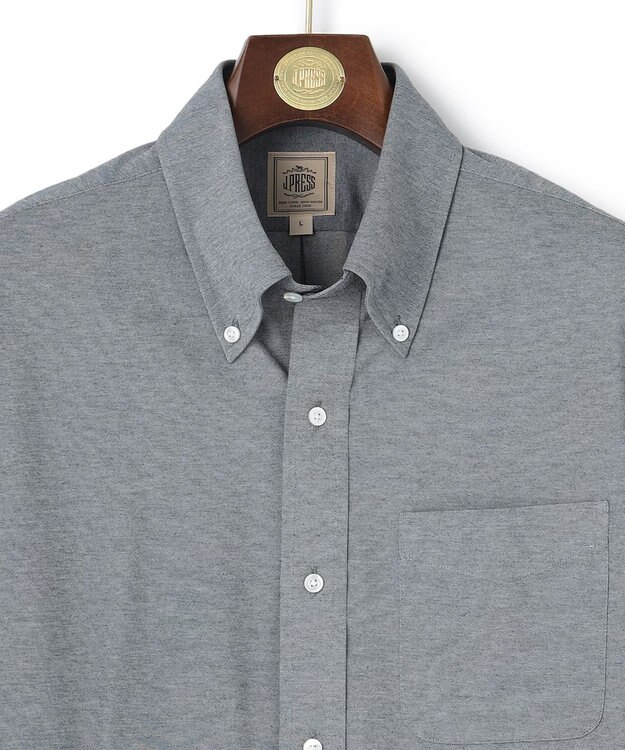 J.PRESS MEN 【Single Needle Tailoring】スムースフィールハイゲージニットシャツ / B.D. ネイビー系