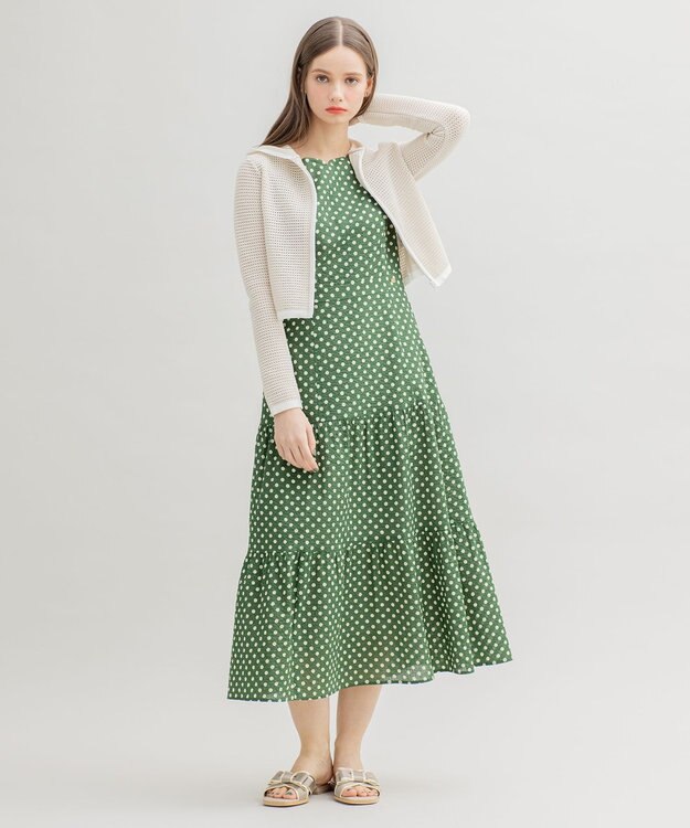 TOCCA 【洗える】MELODY ロング丈ドレス グリーン系5