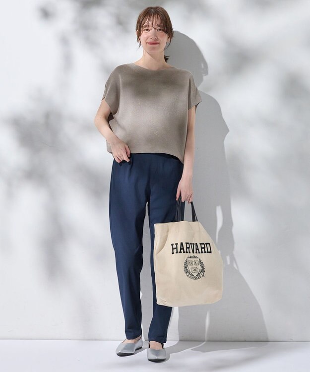 ANY 【新色追加/14色展開】アクリルガーターフレンチスリーブニット グレージュ×ラメ