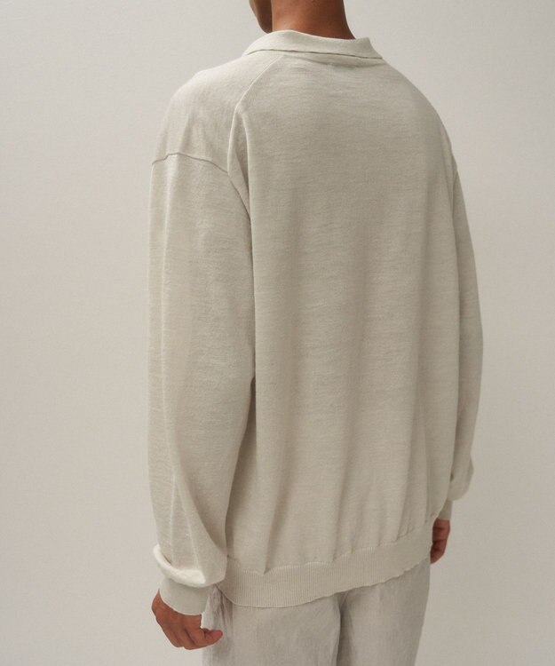ATON RAMIE CASHMERE | スキッパーポロセーター - UNISEX LIGHT GRAY