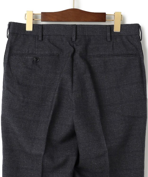 J.PRESS MEN トリートメントウール ストレッチサキソニーチェック スラックス グレー系3