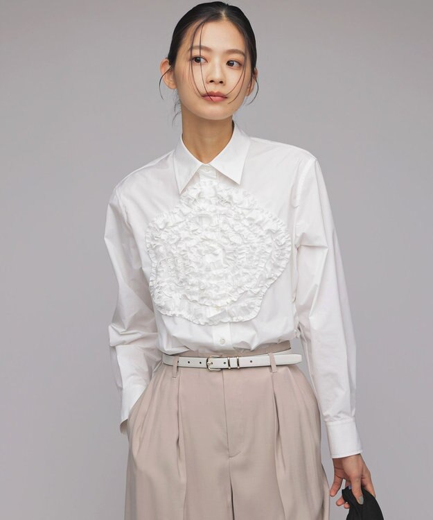 組曲 ダブルメタルバックル ベルト ホワイト系