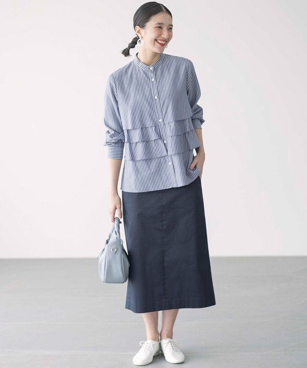 組曲 【WEB限定カラーあり】リヨセルシャーティング ティアードブラウス 【WEB限定】ブルー系9