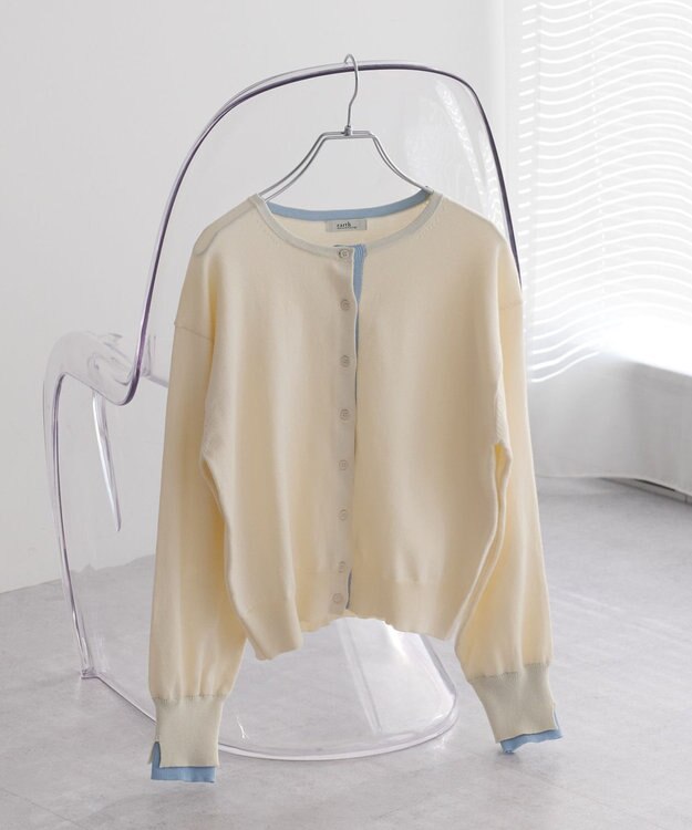 earth music&ecology 【予約】カラーコンビニットカーディガン アイボリー