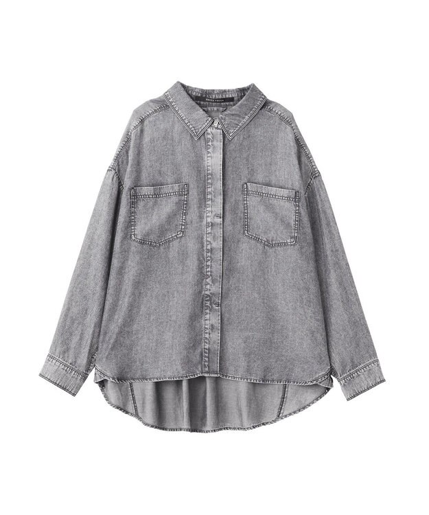 YECCA VECCA 【販売なし】バイオ加工ウ゛ィンテージデニムシャツ Gray