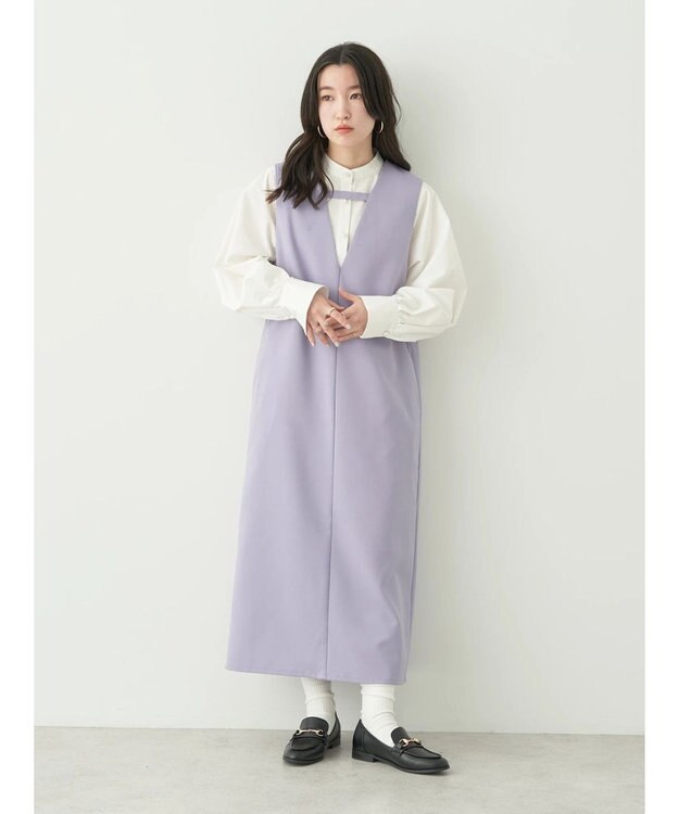 earth music&ecology Ｖネックジャンパースカート Light Purple