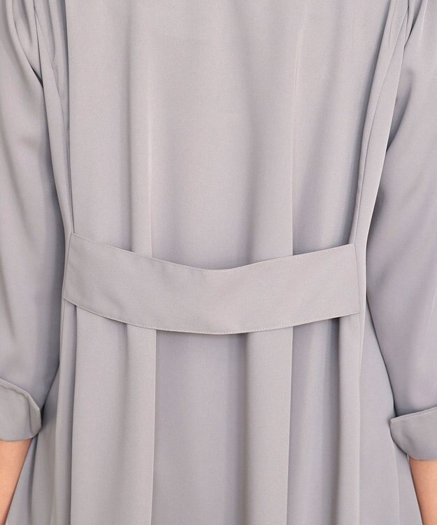 Tiaclasse L 【小倉優子さん着用・選べる袖TYPE・洗える】バックフレアチュニック 七分袖グレージュ