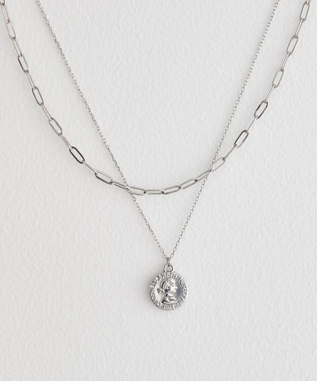 earth music&ecology 【ステンレス】2SETコインネックレス Silver