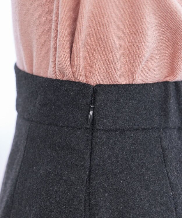 Tiaclasse 【洗える】ウール調フレアスカート チャコールグレー