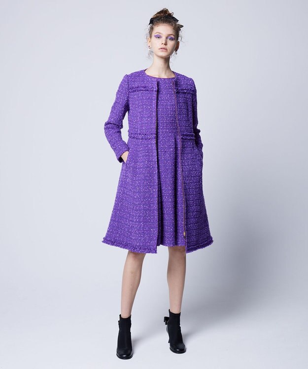 TOCCA 【消臭】SWEET TWINKLE ツイードコート パープル系