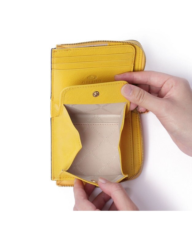 PELLE BORSA L字ファスナーミニ財布 Minato ミナト 3502 イエロー