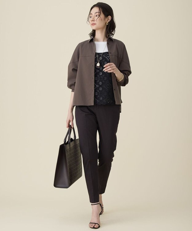 自由区 レースコンビ Tシャツ オフ×ブラック