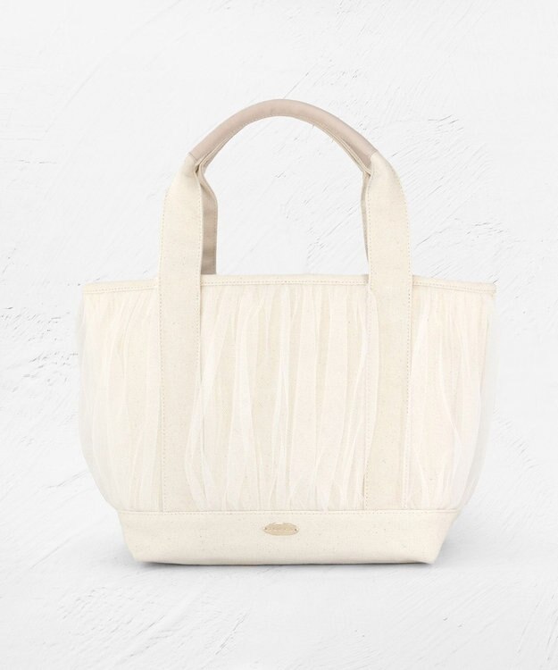 TOCCA GATHER TULLE TOTE キャンバストート アイボリー系