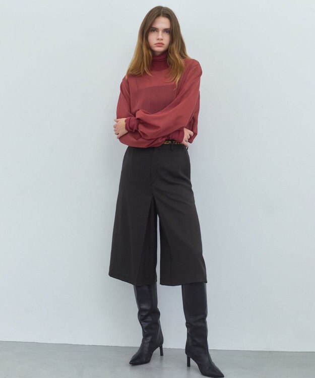 BEIGE， MOYE / ニットドッキング ロングスリーブブラウス L.Bordeaux