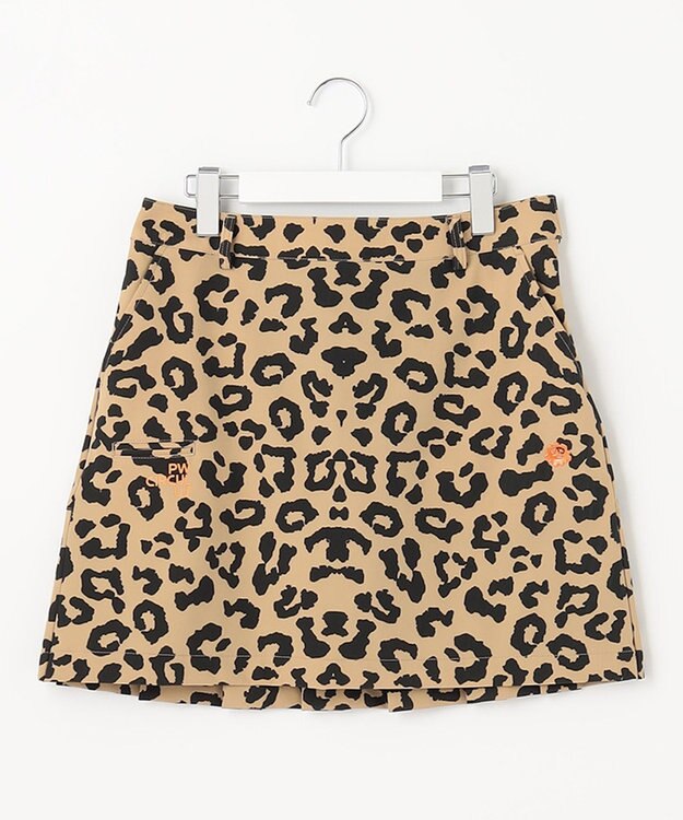 PW CIRCULUS 【WOMEN】【ストレッチ/撥水】インナー付き バックプリーツ スカート レオパード